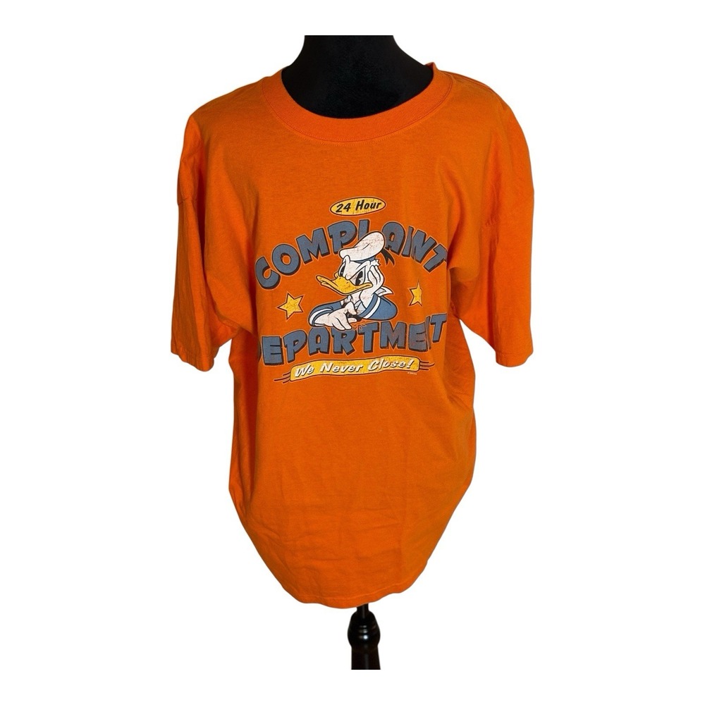 Vintage Disney Store Official Donald Duck 24Hour Complain Department Shirt Sz L